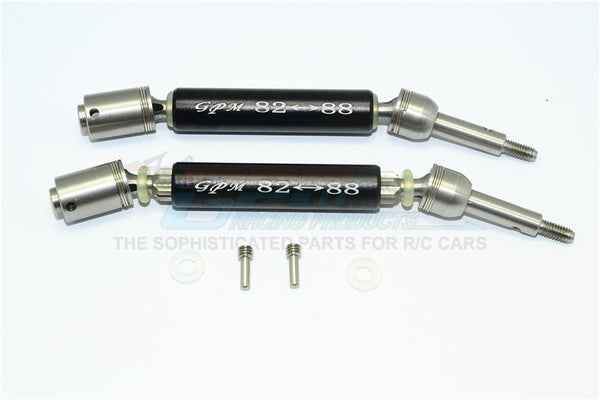 Traxxas XO-01 Supercar Stainless Steel 304 + Aluminum Rear CVD Drive Shaft - 1Pr Set Black