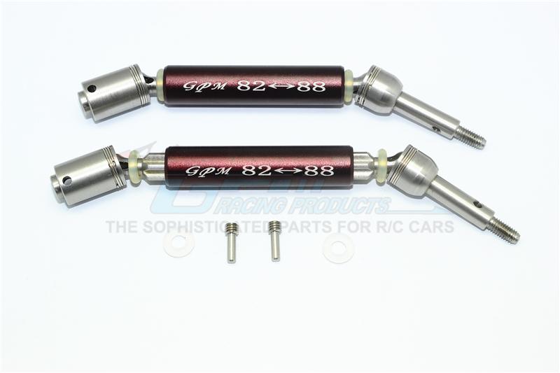 Traxxas XO-01 Supercar Stainless Steel 304 + Aluminum Rear CVD Drive Shaft - 1Pr Set Brown