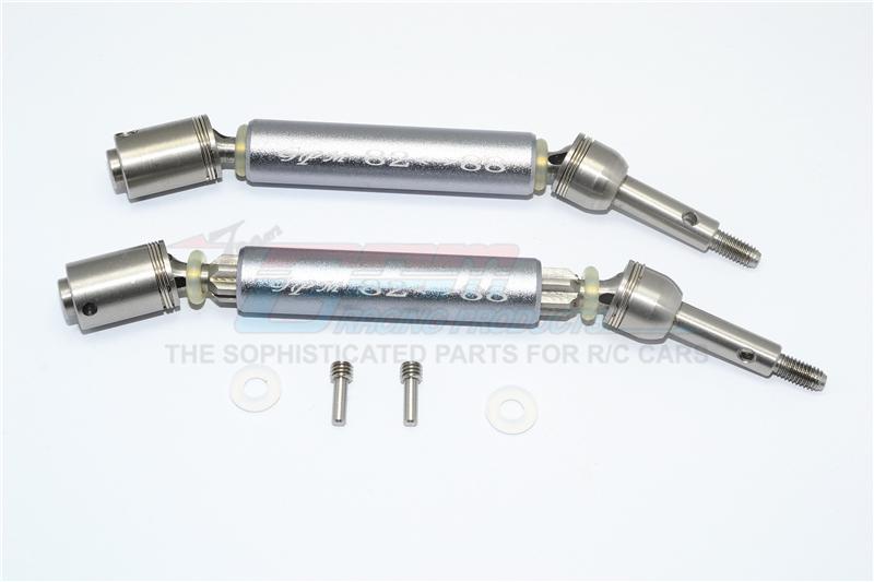 Traxxas XO-01 Supercar Stainless Steel 304 + Aluminum Rear CVD Drive Shaft - 1Pr Set Gray Silver