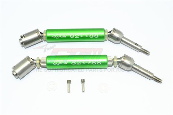 Traxxas XO-01 Supercar Stainless Steel 304 + Aluminum Rear CVD Drive Shaft - 1Pr Set Green