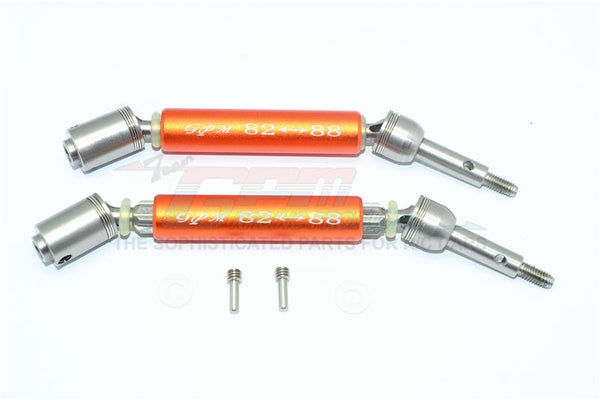 Traxxas XO-01 Supercar Stainless Steel 304 + Aluminum Rear CVD Drive Shaft - 1Pr Set Orange