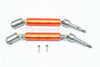 Traxxas XO-01 Supercar Stainless Steel 304 + Aluminum Rear CVD Drive Shaft - 1Pr Set Orange