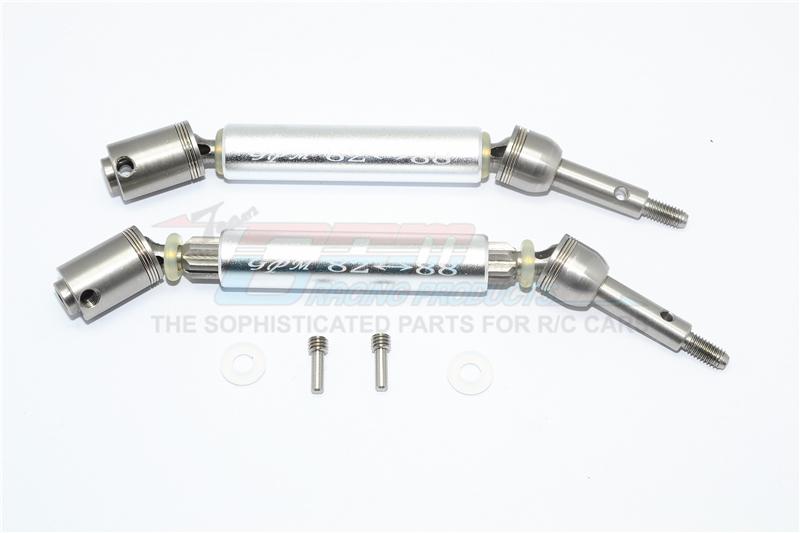 Traxxas XO-01 Supercar Stainless Steel 304 + Aluminum Rear CVD Drive Shaft - 1Pr Set Silver