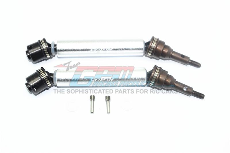 Traxxas XO-01 Supercar Harden Steel #45 Front Axle CVD Drive Shaft With Alloy Body - 1 Pair Set Silver