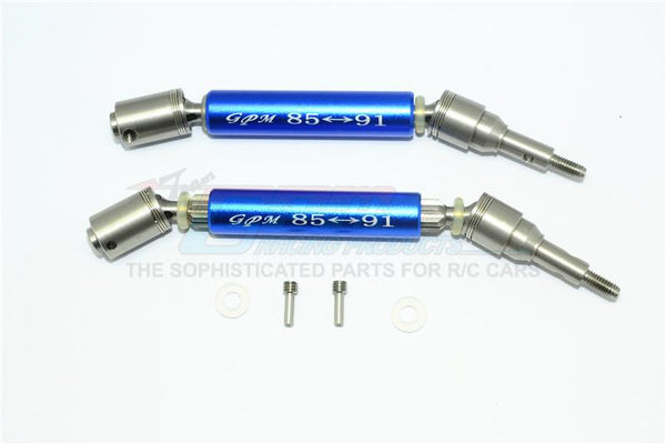 Traxxas XO-01 Supercar Stainless Steel 304 + Aluminum Front CVD Drive Shaft - 1Pr Set Blue