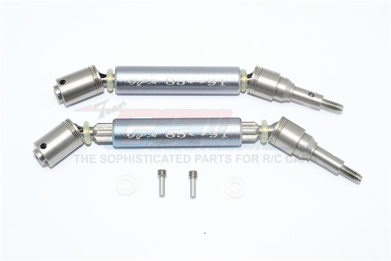 Traxxas XO-01 Supercar Stainless Steel 304 + Aluminum Front CVD Drive Shaft - 1Pr Set Gray Silver