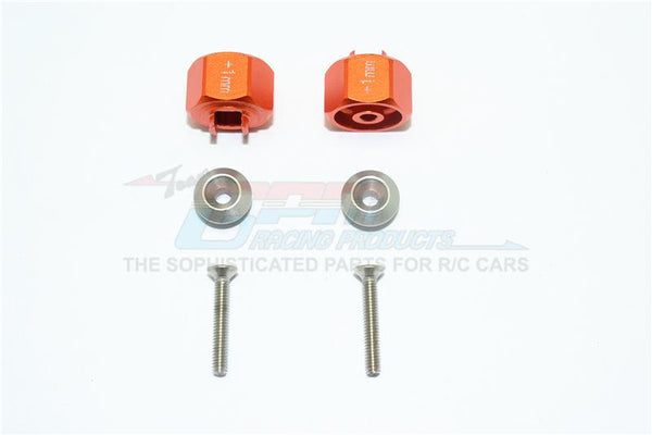 Tamiya T3-01 Dancing Rider Trike Aluminum Wheel Hex Adapter (+1mm) - 1Pr Set Orange