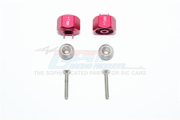 Tamiya T3-01 Dancing Rider Trike Aluminum Wheel Hex Adapter (+1mm) - 1Pr Set Red