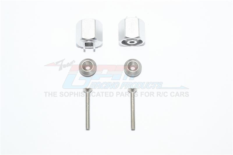 Tamiya T3-01 Dancing Rider Trike Aluminum Hex Adapter (+3mm) - 6Pc Set Silver