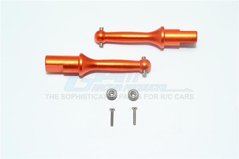 Tamiya T3-01 Dancing Rider Trike Aluminum Rear Wheel Shaft - 1Pr Set Orange