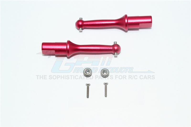 Tamiya T3-01 Dancing Rider Trike Aluminum Rear Wheel Shaft - 1Pr Set Red