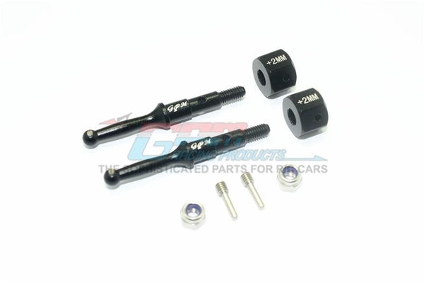 Tamiya T3-01 Dancing Rider Trike Aluminum Rear Wheel Shaft With Hex Adapter (+2mm) - 4Pc Set Black