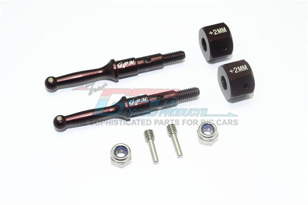 Tamiya T3-01 Dancing Rider Trike Aluminum Rear Wheel Shaft With Hex Adapter (+2mm) - 4Pc Set Brown