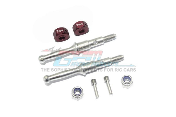 Tamiya T3-01 Dancing Rider Trike Stainless Steel Rear Wheel Shaft With Aluminum Hex Adapter (7mm) - 8Pc Set Brown