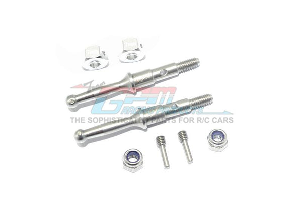 Tamiya T3-01 Dancing Rider Trike Stainless Steel Rear Wheel Shaft With Aluminum Hex Adapter (7mm) - 8Pc Set Silver
