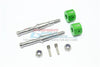 Tamiya T3-01 Dancing Rider Trike Stainless Steel Rear Wheel Shaft With Aluminum Hex Adapter (+2mm) - 4Pc Set Green