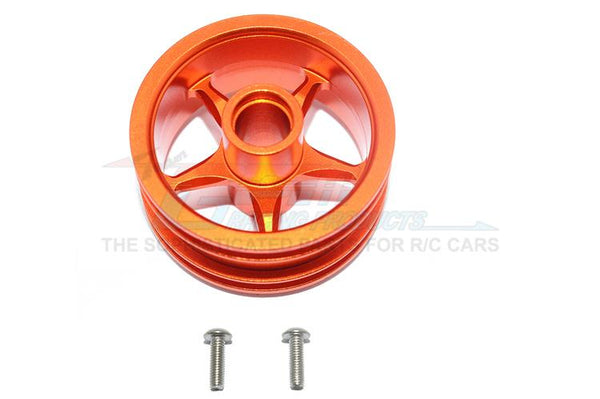 Tamiya T3-01 Dancing Rider Trike Aluminum Front Wheel (5 Poles Design) - 1Pc Set Orange