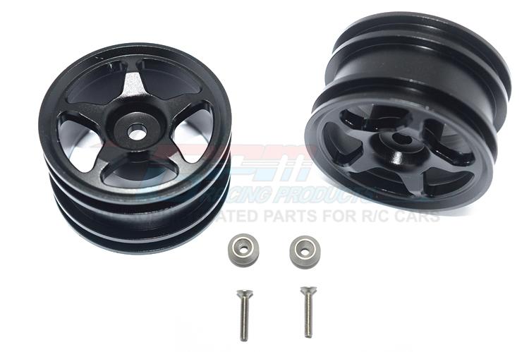 Tamiya T3-01 Dancing Rider Trike Aluminum Rear Wheel (5 Poles Design) - 1Pr Set Black