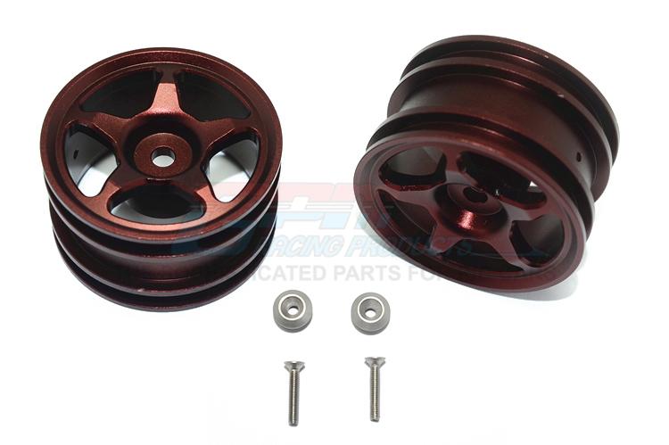 Tamiya T3-01 Dancing Rider Trike Aluminum Rear Wheel (5 Poles Design) - 1Pr Set Brown