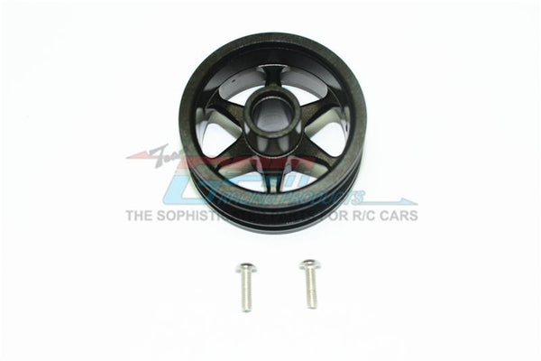 Tamiya T3-01 Dancing Rider Trike Aluminum Front Wheel (6 Poles Design) -1Pc Set Black