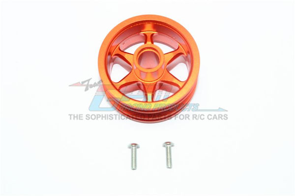 Tamiya T3-01 Dancing Rider Trike Aluminum Front Wheel (6 Poles Design) -1Pc Set Orange