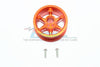Tamiya T3-01 Dancing Rider Trike Aluminum Front Wheel (6 Poles Design) -1Pc Set Orange