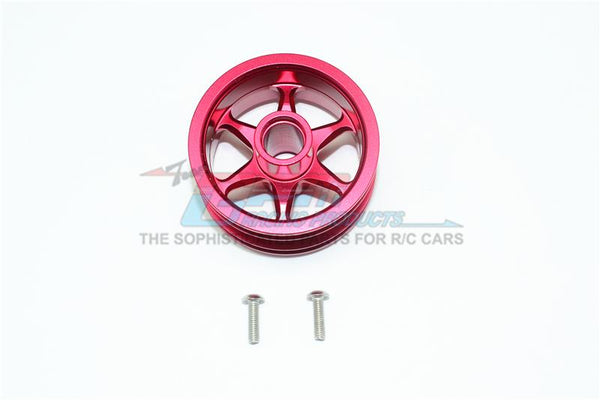 Tamiya T3-01 Dancing Rider Trike Aluminum Front Wheel (6 Poles Design) -1Pc Set Red