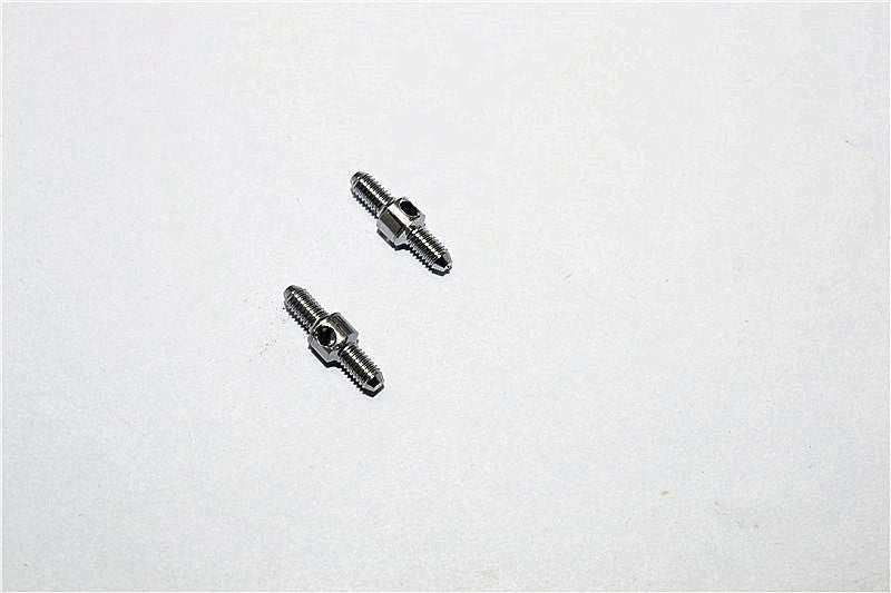 Aluminum 3mm Clockwise And Anticlockwise Turnbuckles (Total Length 15mm, Both Sides Thread 5mm, Body 5mm) - 1Pr Gray Silver - JTeamhobbies