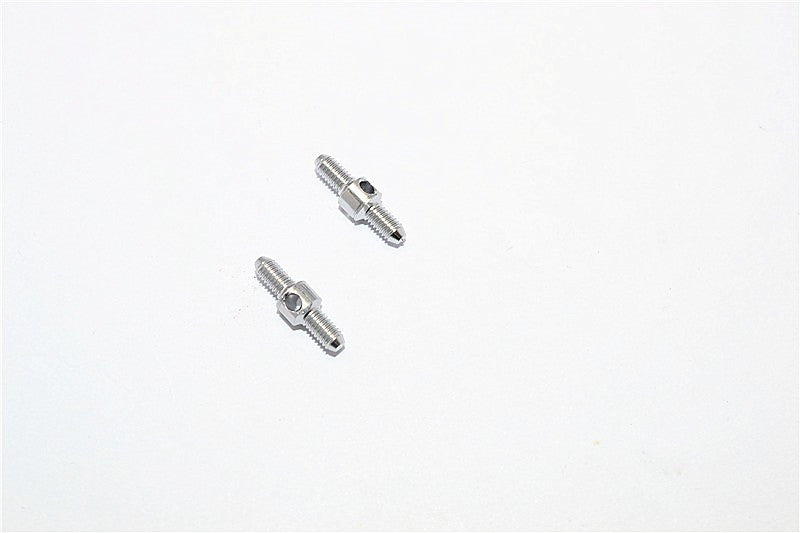 Aluminum 3mm Clockwise And Anticlockwise Turnbuckles (Total Length 15mm, Both Sides Thread 5mm, Body 5mm) - 1Pr Silver - JTeamhobbies
