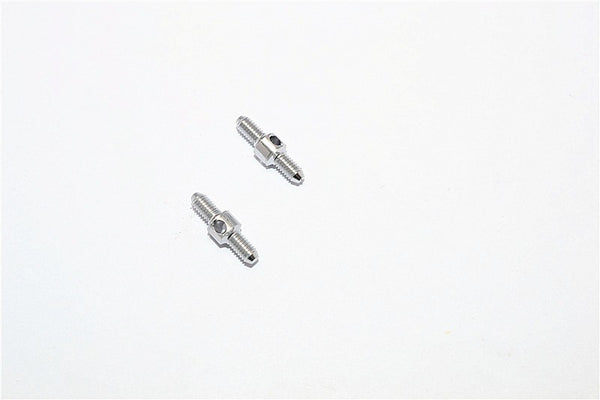 Aluminum 3mm Clockwise And Anticlockwise Turnbuckles (Total Length 15mm, Both Sides Thread 5mm, Body 5mm) - 1Pr Silver - JTeamhobbies