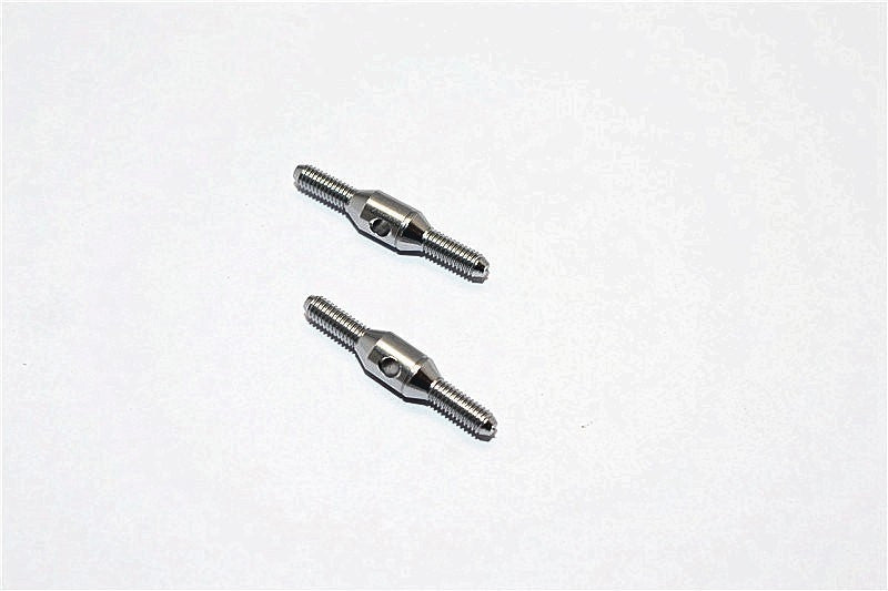 Aluminum 3mm Clockwise And Anti Clockwise Turnbuckles (Total Length 25mm, Both Sides Thread 7.5mm, Body 10mm) - 1Pr Gray Silver - JTeamhobbies