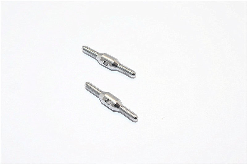 Aluminum 3mm Clockwise And Anti Clockwise Turnbuckles (Total Length 25mm, Both Sides Thread 7.5mm, Body 10mm) - 1Pr Silver - JTeamhobbies