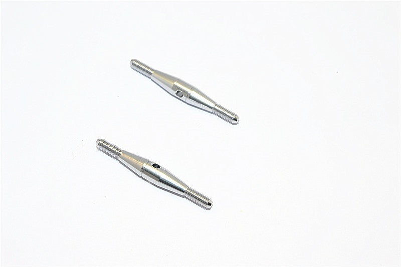 Aluminum 3mm Clockwise And Anti Clockwise Turnbuckles (Total Length 35mm, Both Sides Thread 7.5mm, Body 20mm) - 1Pr Gray Silver - JTeamhobbies