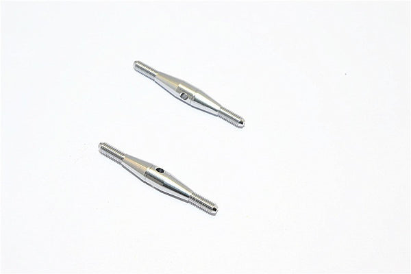 Aluminum 3mm Clockwise And Anti Clockwise Turnbuckles (Total Length 35mm, Both Sides Thread 7.5mm, Body 20mm) - 1Pr Gray Silver - JTeamhobbies