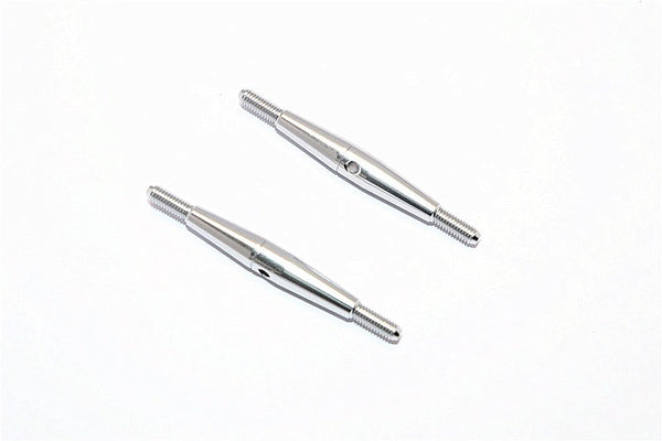 Aluminum 3mm Clockwise And Anti Clockwise Turnbuckles (Total Length 45mm, Both Sides Thread 7.5mm, Body 30mm) - 1Pr Silver - JTeamhobbies