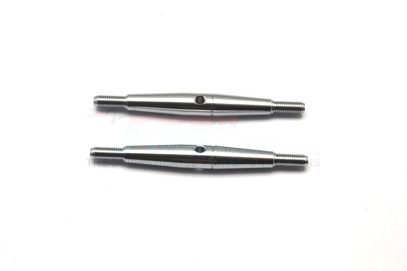 Aluminium 3mm Clockwise And Anti Clockwise Turnbuckles (Total Length 50mm - Both Side Thread 7.5mm, Body 35mm) - 1Pr Gray Silver