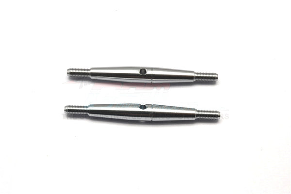 Aluminium 3mm Clockwise And Anti Clockwise Turnbuckles (Total Length 50mm - Both Side Thread 7.5mm, Body 35mm) - 1Pr Gray Silver