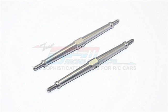 Aluminum 4mm Clockwise And Anticlockwise Turnbuckles (Total Length 102mm - Both Side Thread 9.5mm) - 1Pr Gray Silver