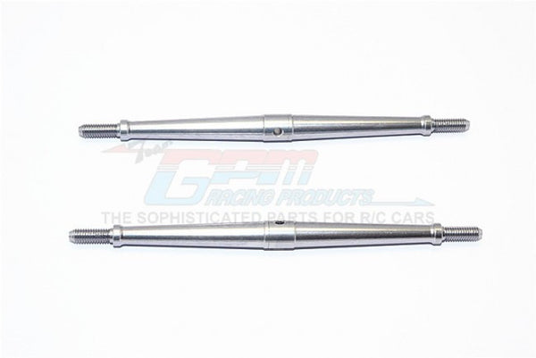 Aluminum 4mm Clockwise And Anticlockwise Turnbuckles (Total Length 115.5mm - Both Side Thread 12mm) - 1Pr Gray Silver