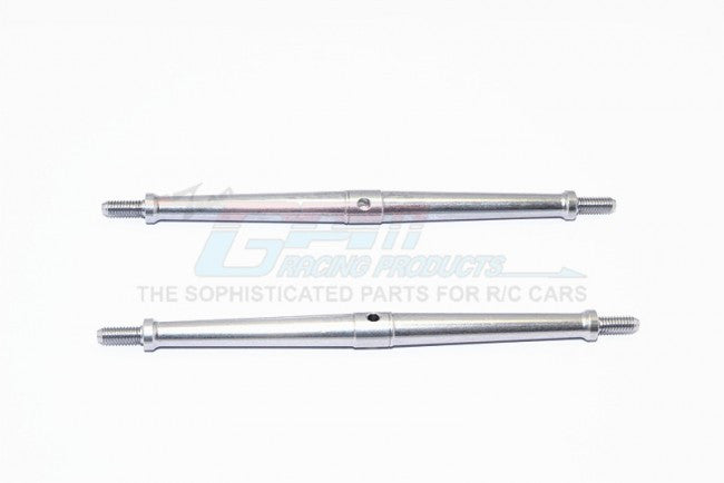 Aluminum 4mm Clockwise And Anticlockwise Turnbuckles (Total Length 120.5mm - Both Side Thread 10mm) - 1Pr Gray Silver