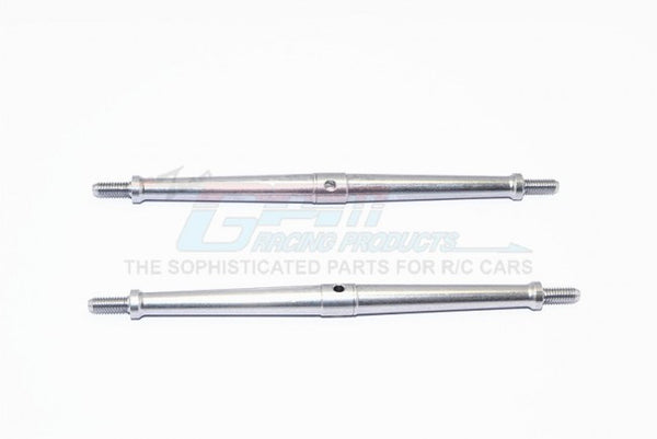 Aluminum 4mm Clockwise And Anticlockwise Turnbuckles (Total Length 120.5mm - Both Side Thread 10mm) - 1Pr Gray Silver