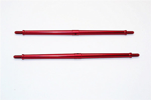 Aluminum 4mm Clockwise And Anticlockwise Turnbuckles (Total Length 147.5mm - Both Side Thread 10mm) - 1Pr Red