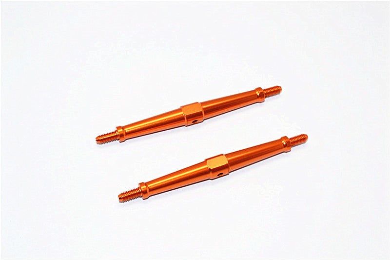 Aluminum 4mm Clockwise And Anticlockwise Turnbuckles (Total Length 86.5mm - Both Side Thread 9.5mm) - 1Pr Orange