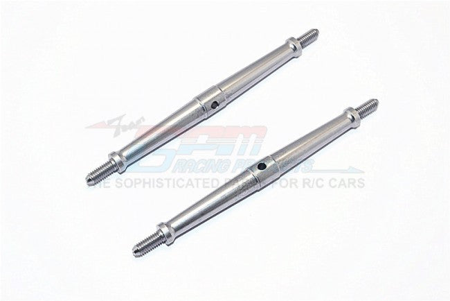 Aluminum 4mm Clockwise And Anticlockwise Turnbuckles (Total Length 96mm - Both Side Thread 10mm) - 1Pr Gray Silver