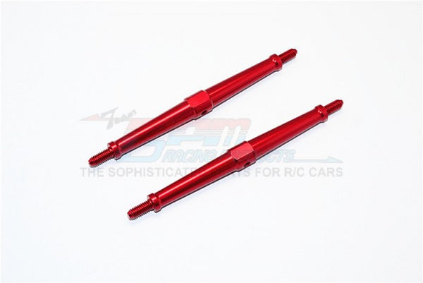 Aluminum 4mm Clockwise And Anticlockwise Turnbuckles (Total Length 97.5mm - Both Side Thread 9.5mm) - 1Pr Red