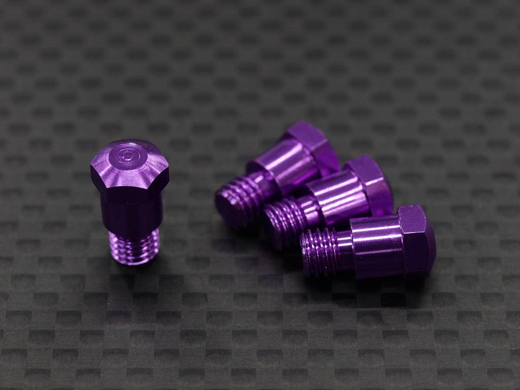 Tamiya TA02 Aluminum Light King Pin Set For Original C-Hub - 4Pcs Purple