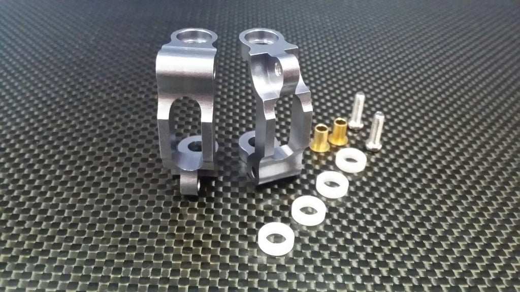Tamiya TA02 Aluminum Front/Rear C-Hub With Bushing Bearing - 1Pr Gray Silver