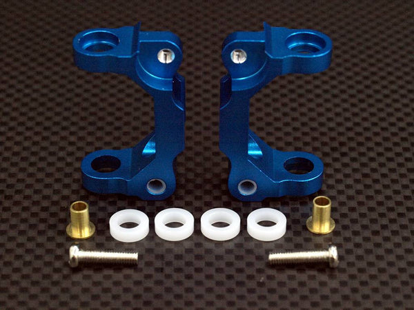 Tamiya TA02 Aluminum Front/Rear C-Hub With Bushing Bearing - 1Pr Blue