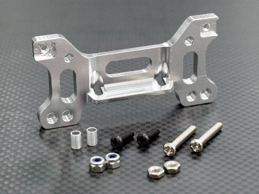 Tamiya TA02 Aluminum Front Shock Stay With Collar Screws Silver