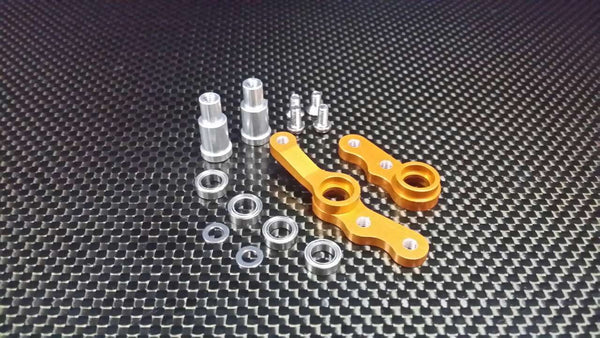 Tamiya TA02 Aluminum Steering Assembly With Bearings - 1 Set Gold